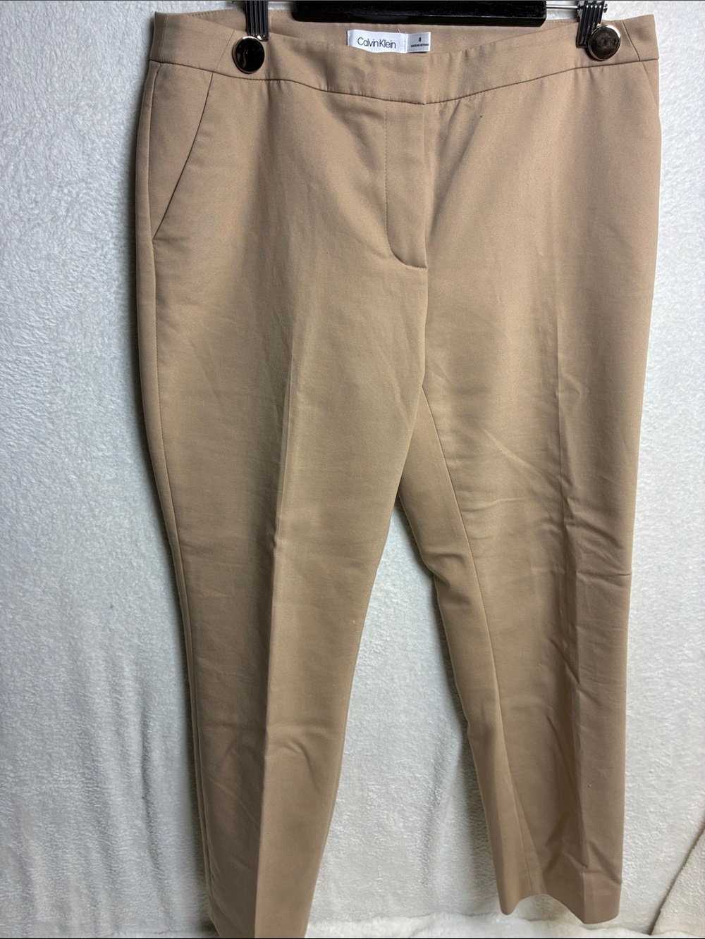 Calvin Klein Women's Beige/Tan Slim Ponte Trousers